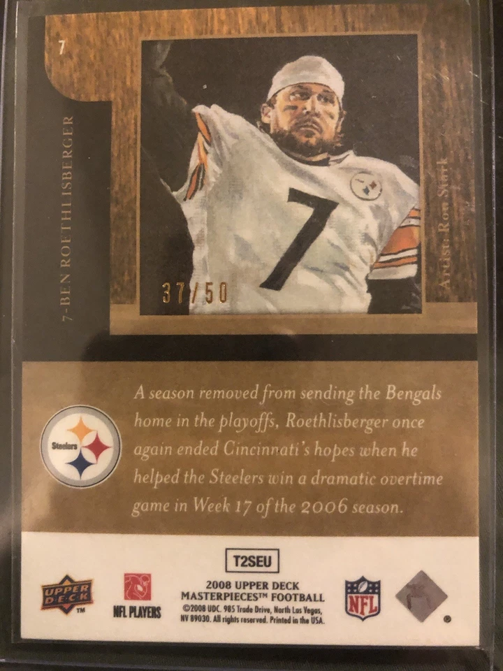 2008 UD Masterpieces  Ben Roethlisberger Green Metallic framed/50 - Image 4 of 4
