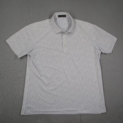 G/FORE Mens Polka Dot Golf Polo Shirt White Black G4MS22K46 Large