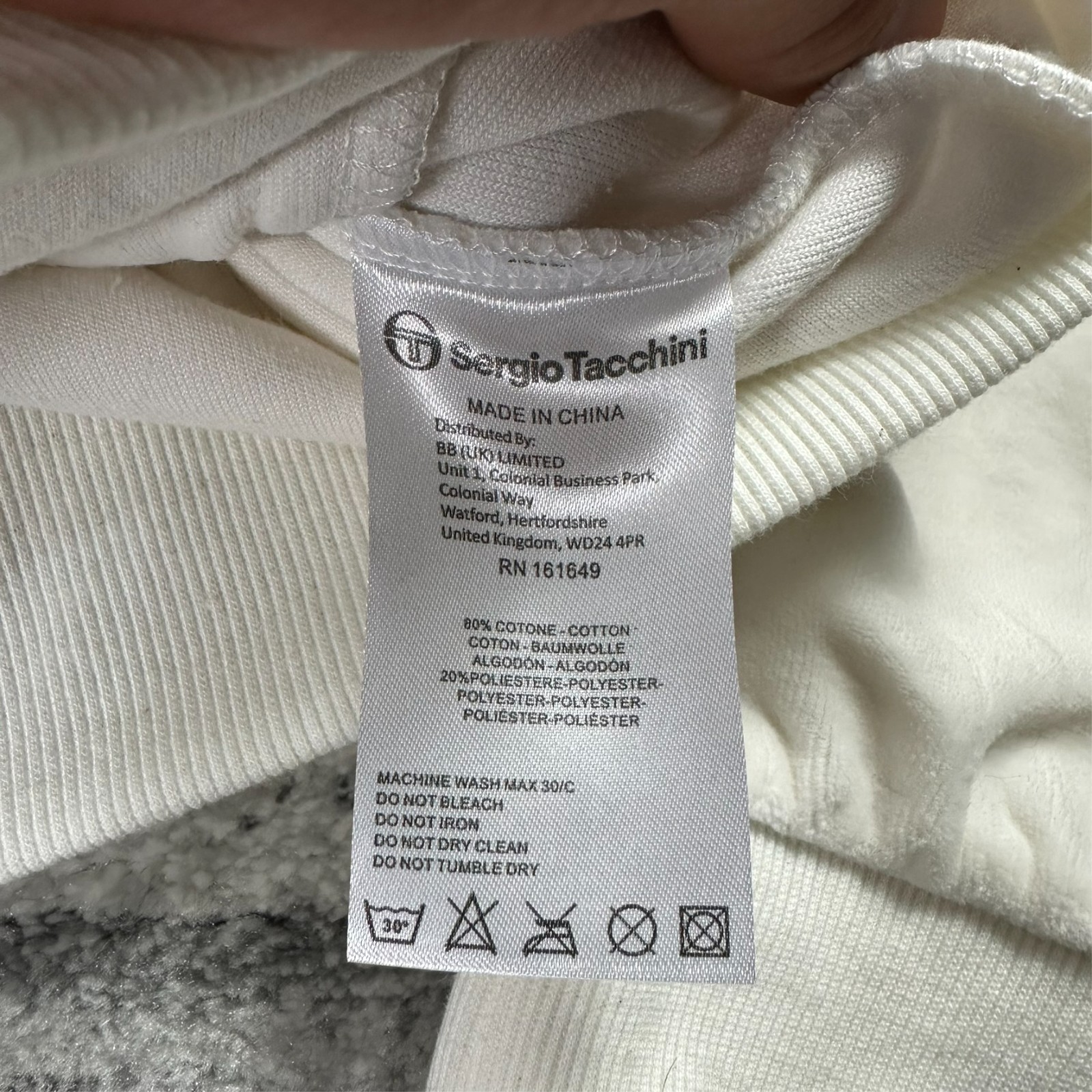 Vintage Sergio Tacchini White Velour Damarindo Size XL Funnel Neck Track Jacket image 4