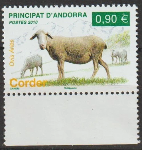 Andorra France Stamps from 2010 Coat of Arms of Andorra - UN Convention Right ** - Image 3 of 4