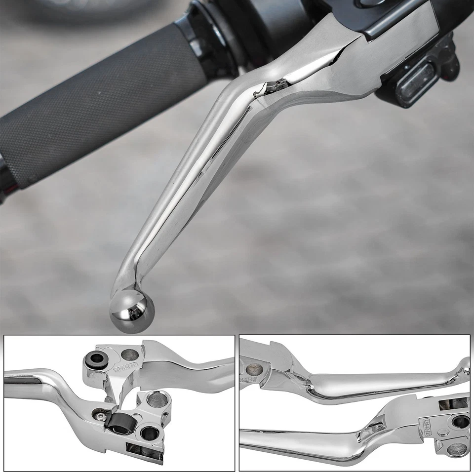 Chrome Hand Levers Clutch Brake Lever For Harley Sportster Heritage Softail Dyna Foto 2 de 4