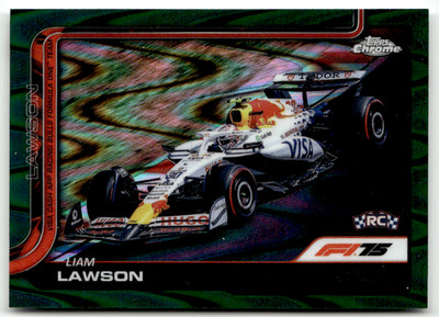Topps Chrome 2025 Formel 1 No. 83 Liam Lawson Rookie Green Raywave 47/140