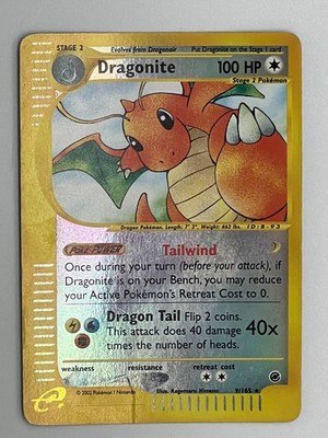 Dragonite 9/165 Expedition Pokémon HP Damaged Holo Rare WOTC E-Reader