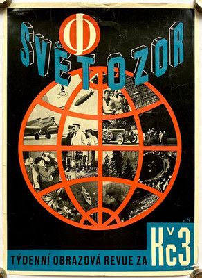 Original Vintage Plakat MAGAZIN SVETOZOR - WERBUNG - BILDREVUE - 1930er Jahre
