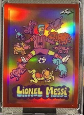 /199 Lionel Messi Red Holo 2025 Leaf Metallic Imaginations #MI-6 Anime