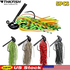 5 Pack Reaction Tackle Lead Swim Jigs – Premium Weedless Bass Fishing Lures US