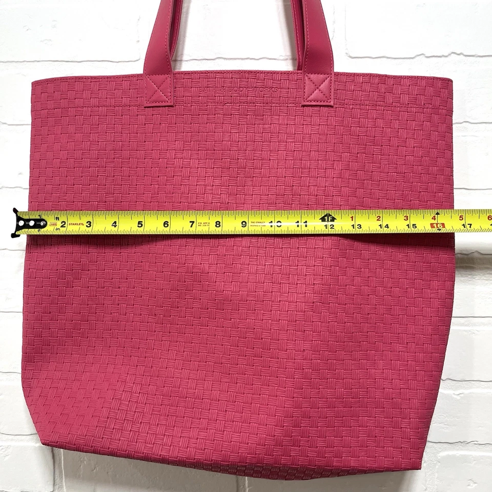 Bolso de Mano Grande Bath & Body Works Rosa Brillante Tejido Bolso de Playa  Foto 4 de 4