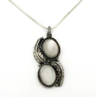 Navajo Necklace Sterling Silver Mother of Pearl Vintage Handmade Signed 36