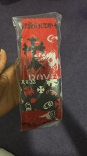 Chrome Hearts Socks Cross Red with Black, Size Large 6-12 NWT