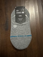 NWT STANCE Icon 3 Pack No Show Light Cushion Socks Heather Grey Size Small