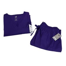 Dagacci Scrub Set Unisex Large Purple T-1000 P-5000 Medical Uniform Cargo E05