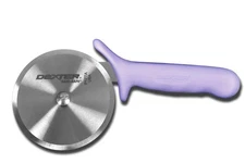 4 Inch Purple Pizza Cutter Textured Handle High Carbon Steel Blade Made In Usa