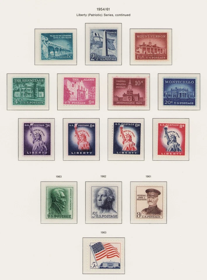 1954-68 US Liberty Issue Complete Set of 27 + 4 Bonus 1030-1053 1214 MNH F/VF+ - Image 2 of 3