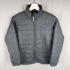 Patagonia Nano Puff Jacket Kids Medium 10 Brick Quilt Primaloft Full Zip 68001