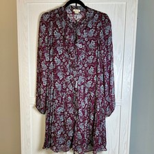 Shoshanna Berkshire Plum Floral Paisley Print Henderson Mini Dress Size 4 Boho