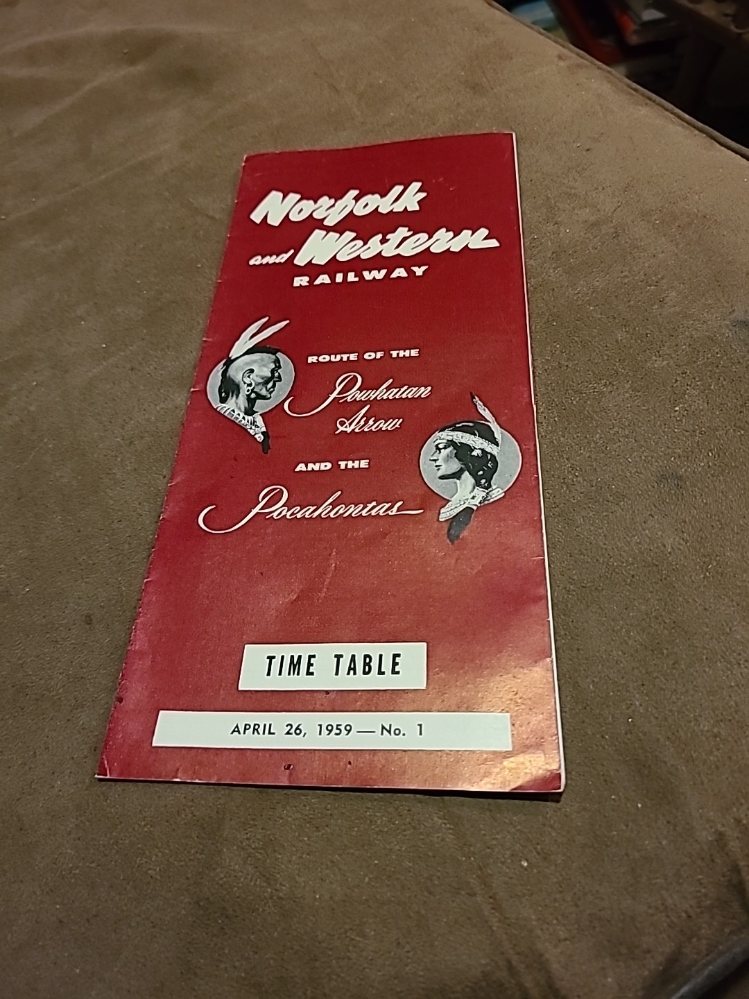 1959 NORFOLK AND WESTERN Railway TIME TABLE