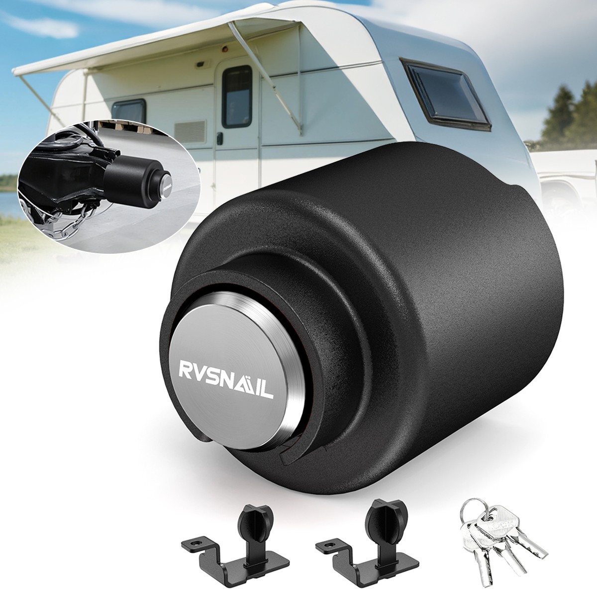 Trailer Coupler Lock Fits 2-5/16 Inches Couplers Heavy Duty Tow Hitch lock Kit