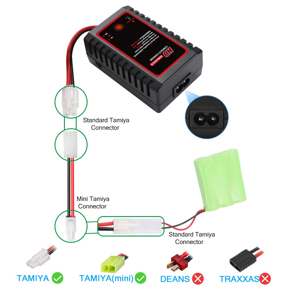 N8 NiMH NiCd Battery Charger for RC Cars,Ship Model,Drones,Airsoft Battery Packs