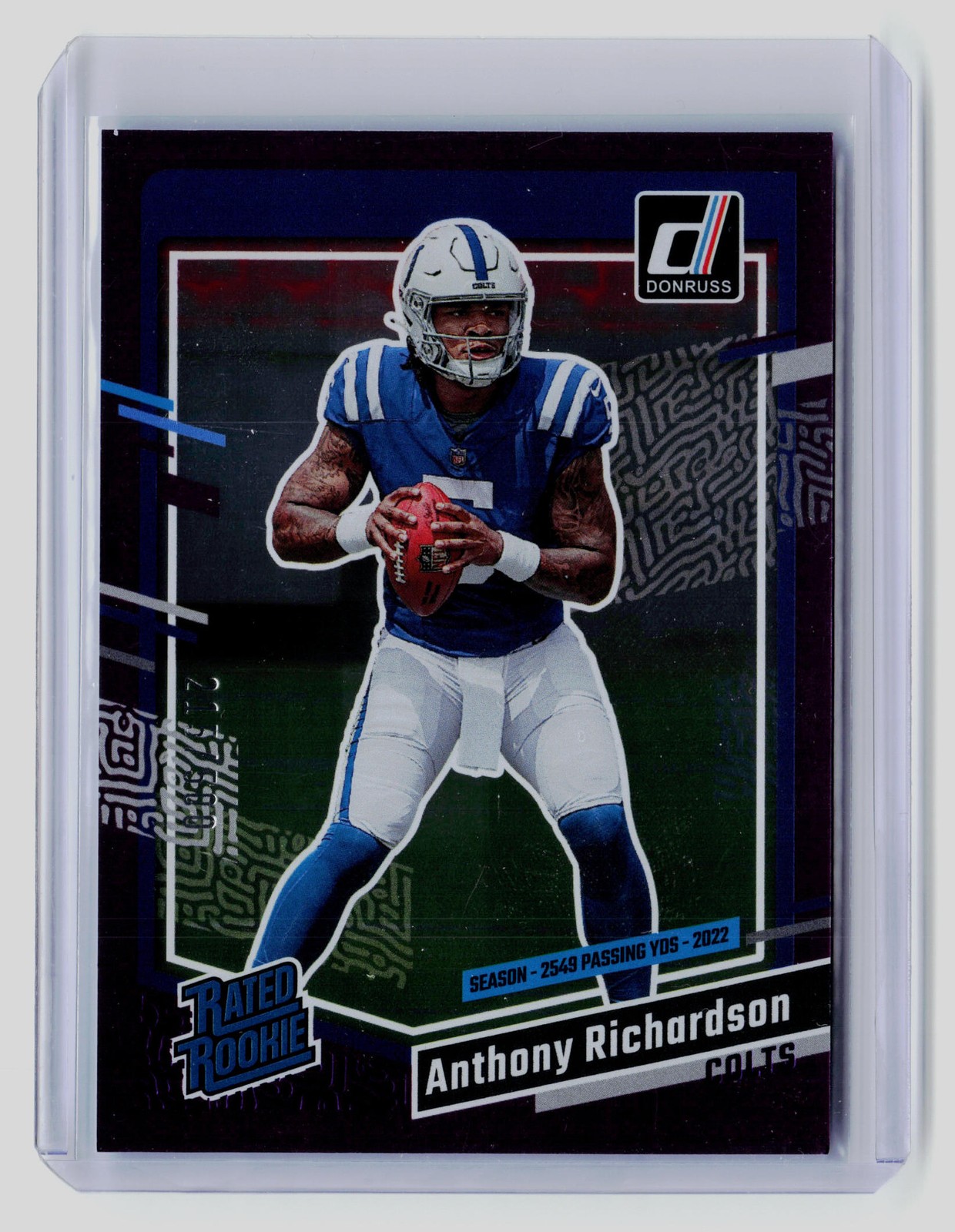 2023 Donruss Anthony Richardson #343 Purple /500 Rated Rookie