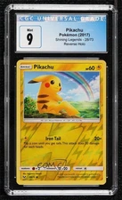 Pikachu Reverse Foil Pokémon Sun & Moon Shining Legends CGC 9 Mint