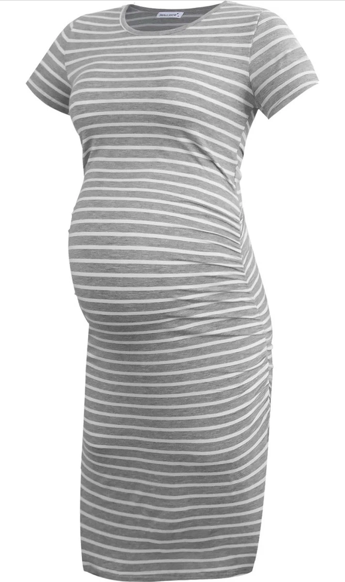 slim fit dress slacks Maternity and Nursing Tie Knot Dress - Marl Grey main image 0