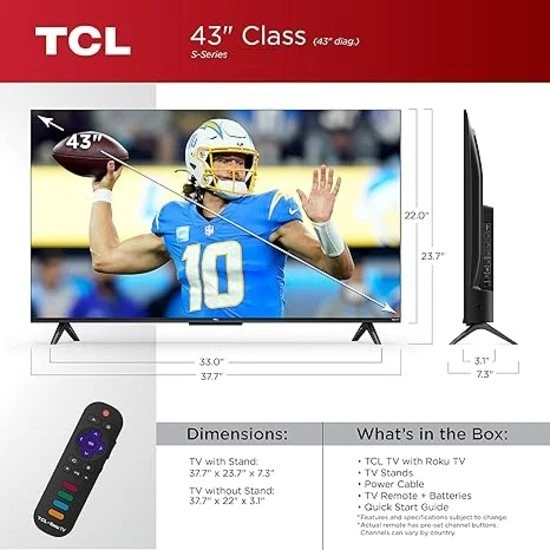 TCL 43S431 Class 4 43'' 4K UHD HDR LED Smart Roku TV - Image 2 of 4