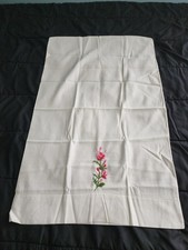 Vintage White Standard Size Hand Embroirderd Pillow Case