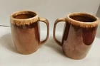 Vintage Hull Brown Drip Glaze Coffee Mugs – Set of 2 – Oven Proof USA