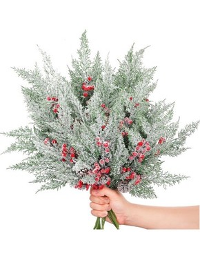 12 Pcs 18.5 Inches Christmas Cedar Branches, Cedar Artificial Christmas Branches