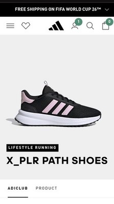 Adidas Cloud foam X_PLR Path Shoes Black, White And Pink