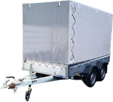 Hochplane Plane für STEMA Anhänger Anthrazit 150cm+8cm hoch 301x153x180cm