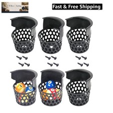 Pool Table Pockets Replacement Pockets for Billiard Table Set of 6 Plastic We...