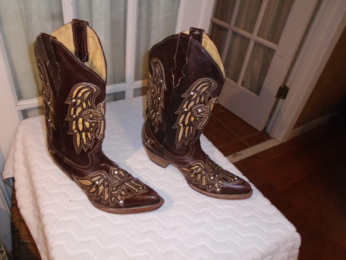 Brown top glitter boots