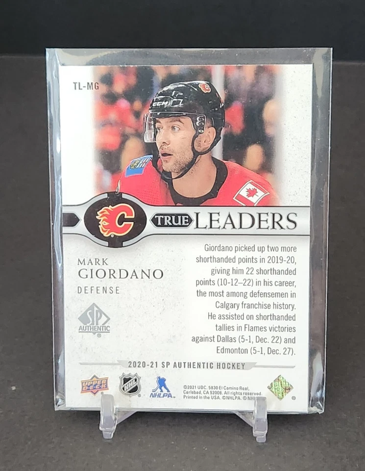 Mark Giordano 2020-21 UD - SP Authentic - True Leaders TL-MG - Image 2 of 2