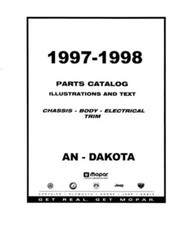 1997 1998 Dodge Dakota Part Numbers Book List Interchange Drawings