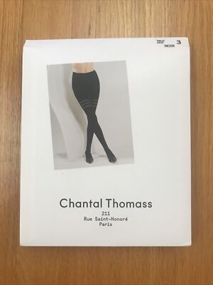 NEW Chantal Thomass Black Opaque Pantyhose Tights, 211 Rue Saint-Honore: Size 3