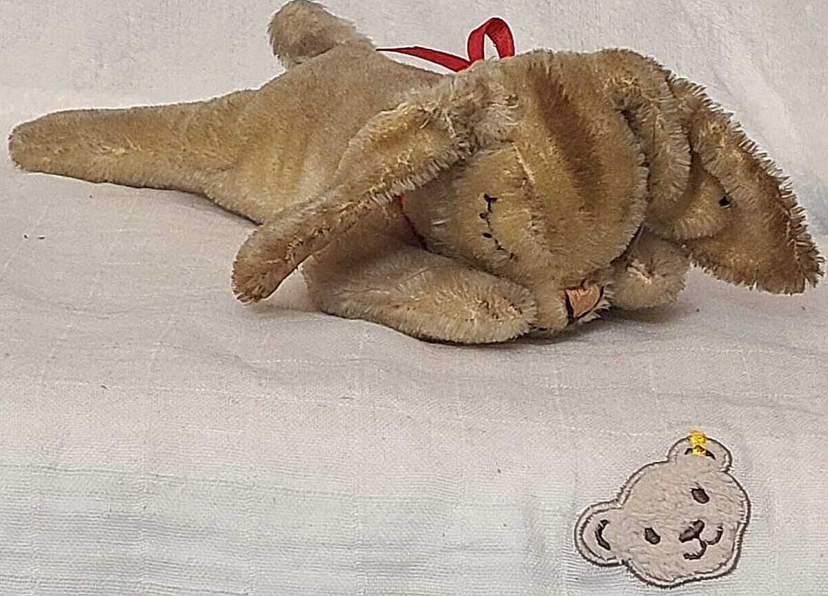 steiff 5527/17 - Floppy Hansi Schlafhase 17cm Mohair braun Augen