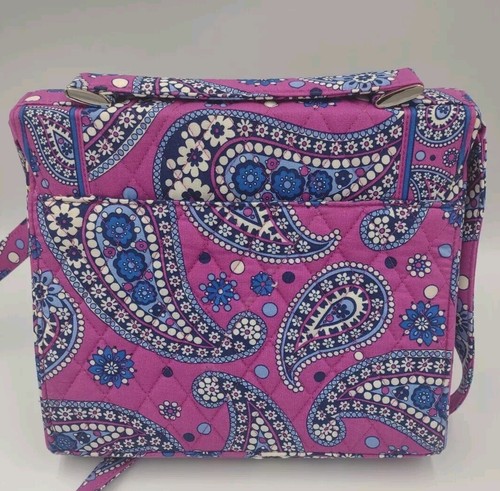 Vera Bradley Boysenberry Purse Crossbody Bag Handbag Pocket Book In Purple Theme - Picture 2 of 8