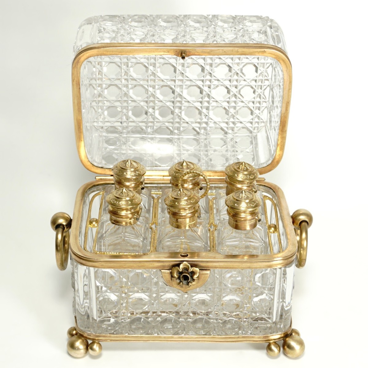 Antique Baccarat French Cut Crystal Perfume Box, Casket | eBay