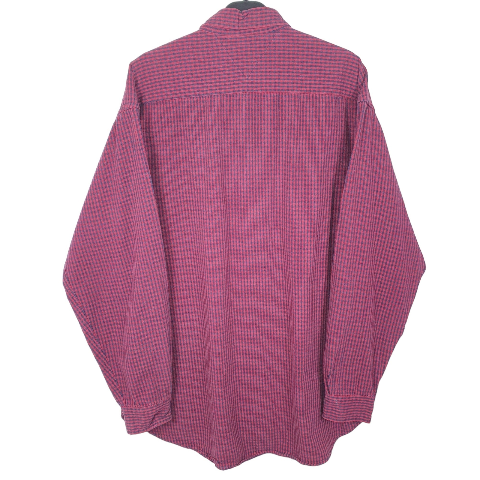 TOMMY HILFIGER Red Check Shirt Flannel Overshirt Shacket Long Sleeve Mens XL image 3
