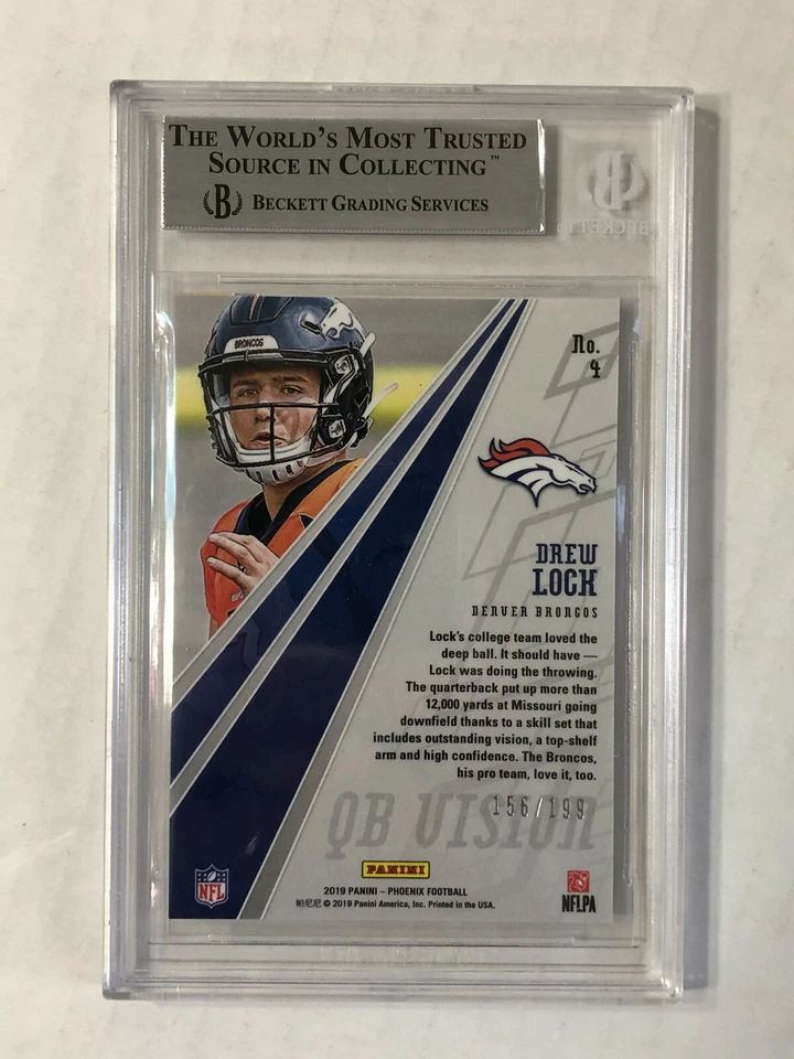 DREW LOCK 2019 Phoenix QB Vision PINK SP RC /199! BGS NM-MT+ 8.5! SUB 10! INVEST - Image 4 of 4