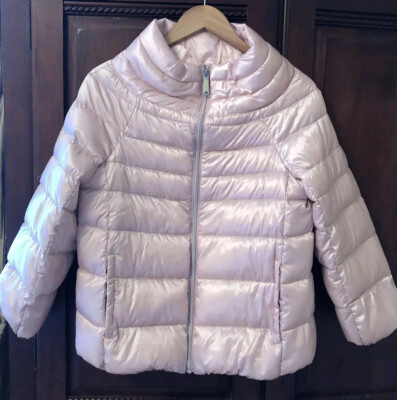  NWT Cozy Sam Edelman Blush Pink Funnel Neck  Lightweight Down Puffer Jacket SM