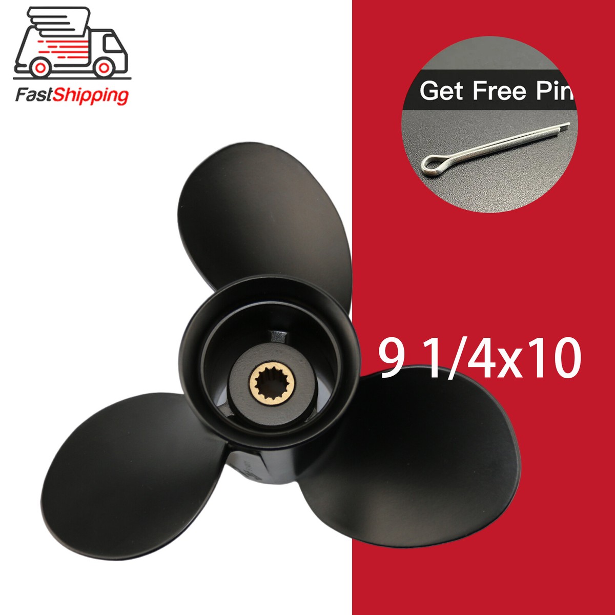 9 1/4 X9 Propeller Fit Evinrude&Johnson Outboard E... – Grandado - Foto 2