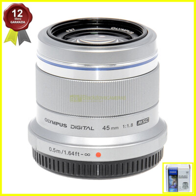 Olympus M Zuiko Digital 45mm f1.8 Silver MFT Micro 4/3 Portrait Lens.