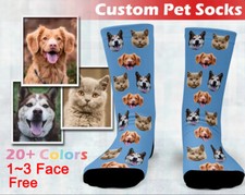 Personalized Pet Face Socks for Men Women Custom Novelty Crew Socks Xmas Gifts