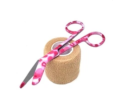 1x2" Medical Tape First Aid Cohesive+5.5" Lightweight Bandage Scissor Pink Heart