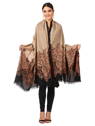 Women's Kashmiri Jamawar Shawl, Jacquard palla, Warm and soft, Faux Pashmina 