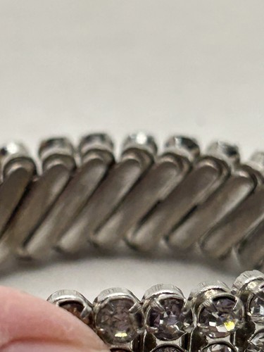 Bracciale Vintage Espansione Strass Anni 50-60 Giappone - Foto 8 di 11