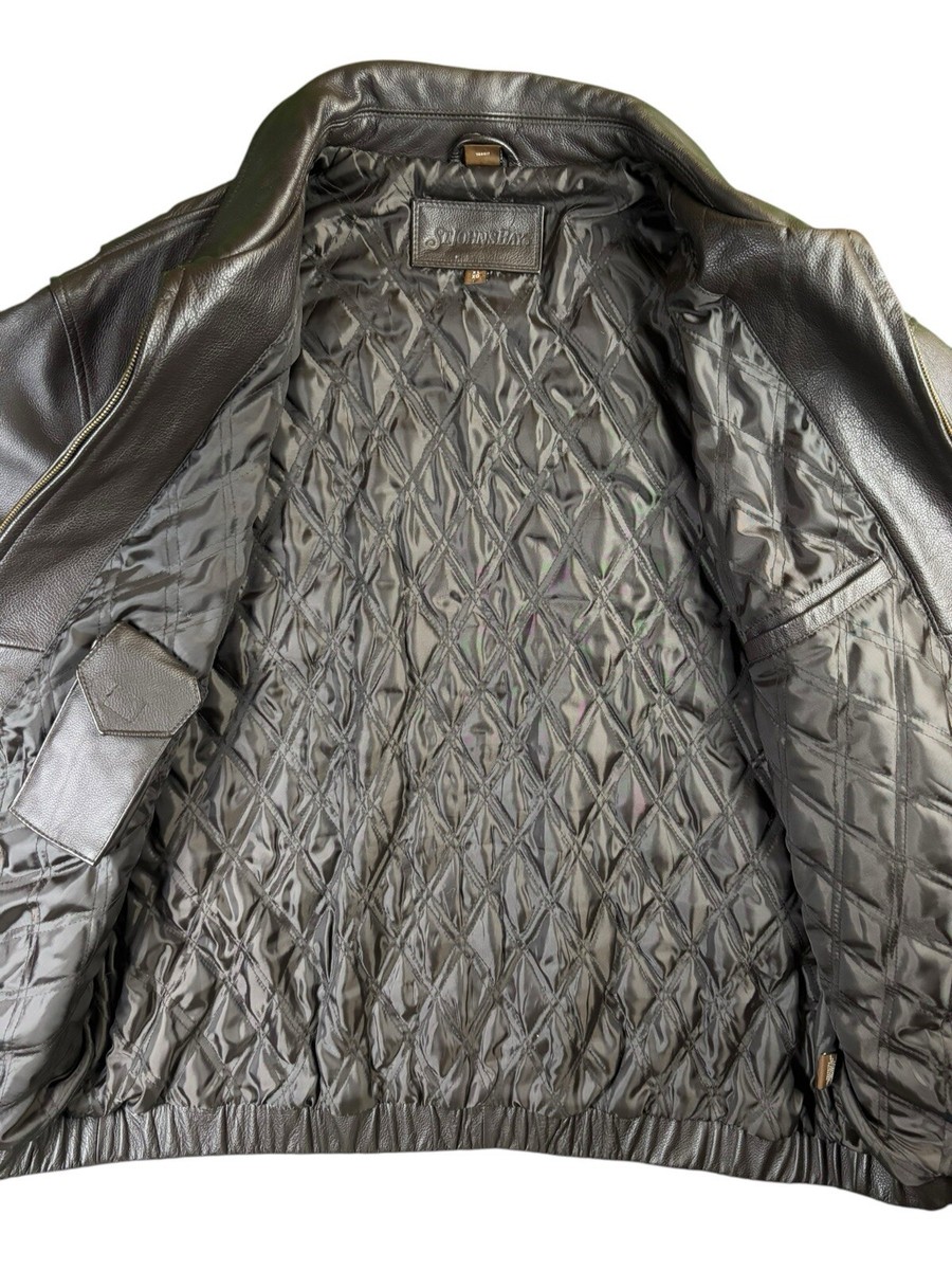 Vintage 90s St John's Bay Leather XL Dark Brown Bulky Bomber Vintage 90s St John's Bay Leather XL Dark Brown Bulky Bomber