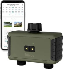 Bluetooth Water Timer 2 Zone Smart Sprinkler Irrigation for Garden Lawn Hose
